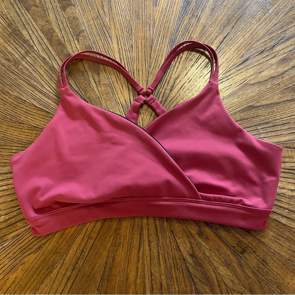 Wireless Crossover Bralette in Deep Rose